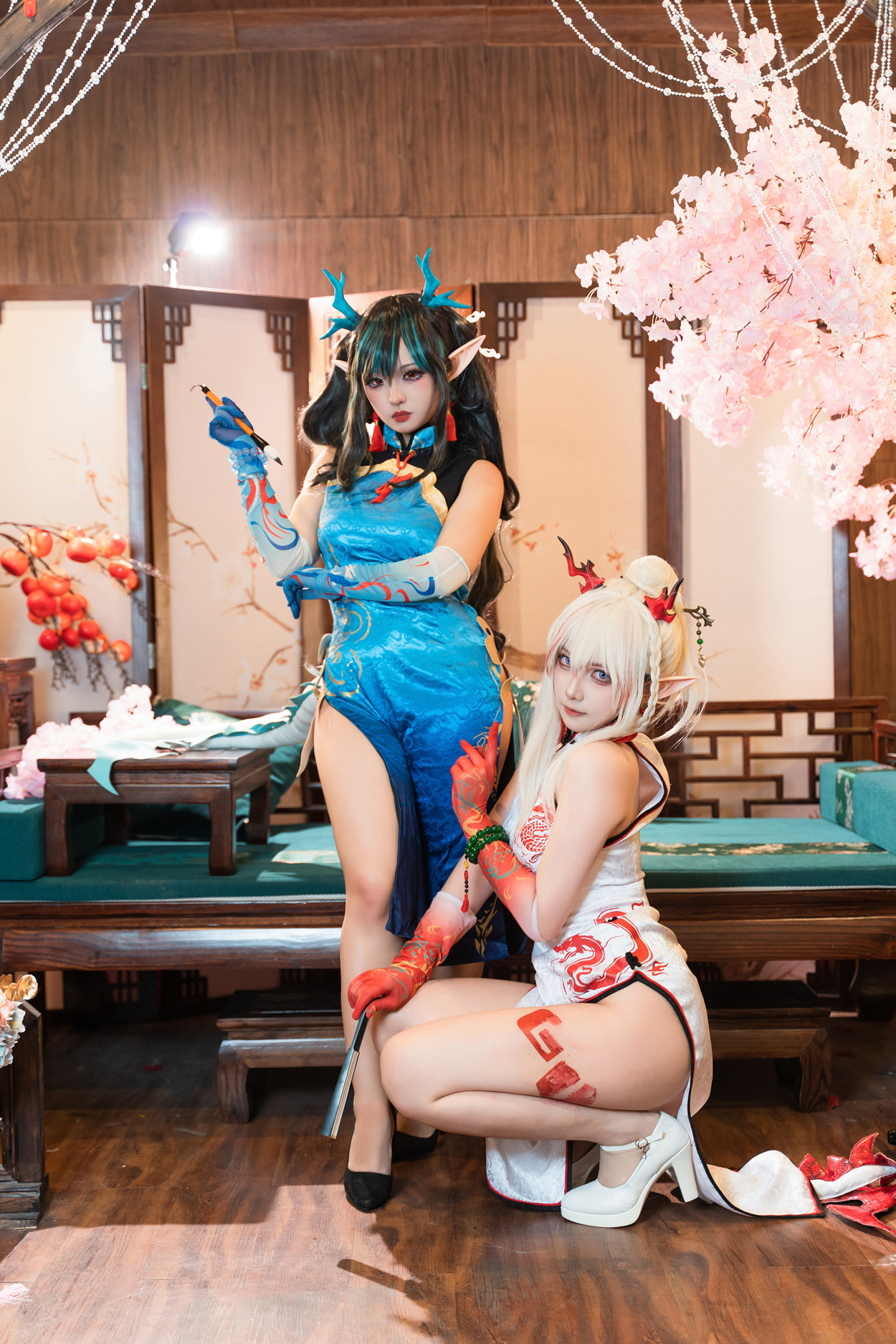 Cosplay 小和甜酒 & 橙风千雅 明日方舟年夕中式双人御守 Set.03
