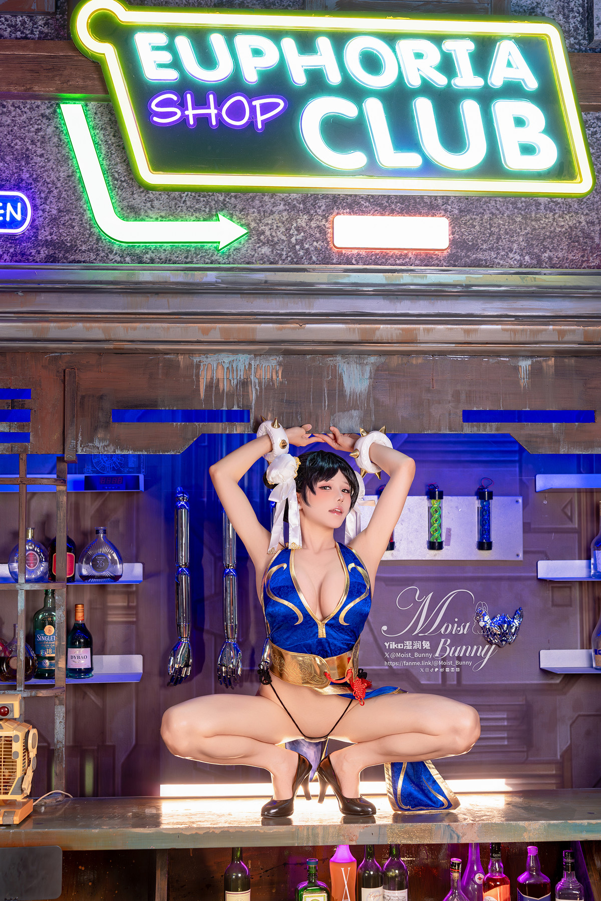 Cosplay 黏黏团子兔 – 2月作品『街霸-春丽』桃花中式 Set.01