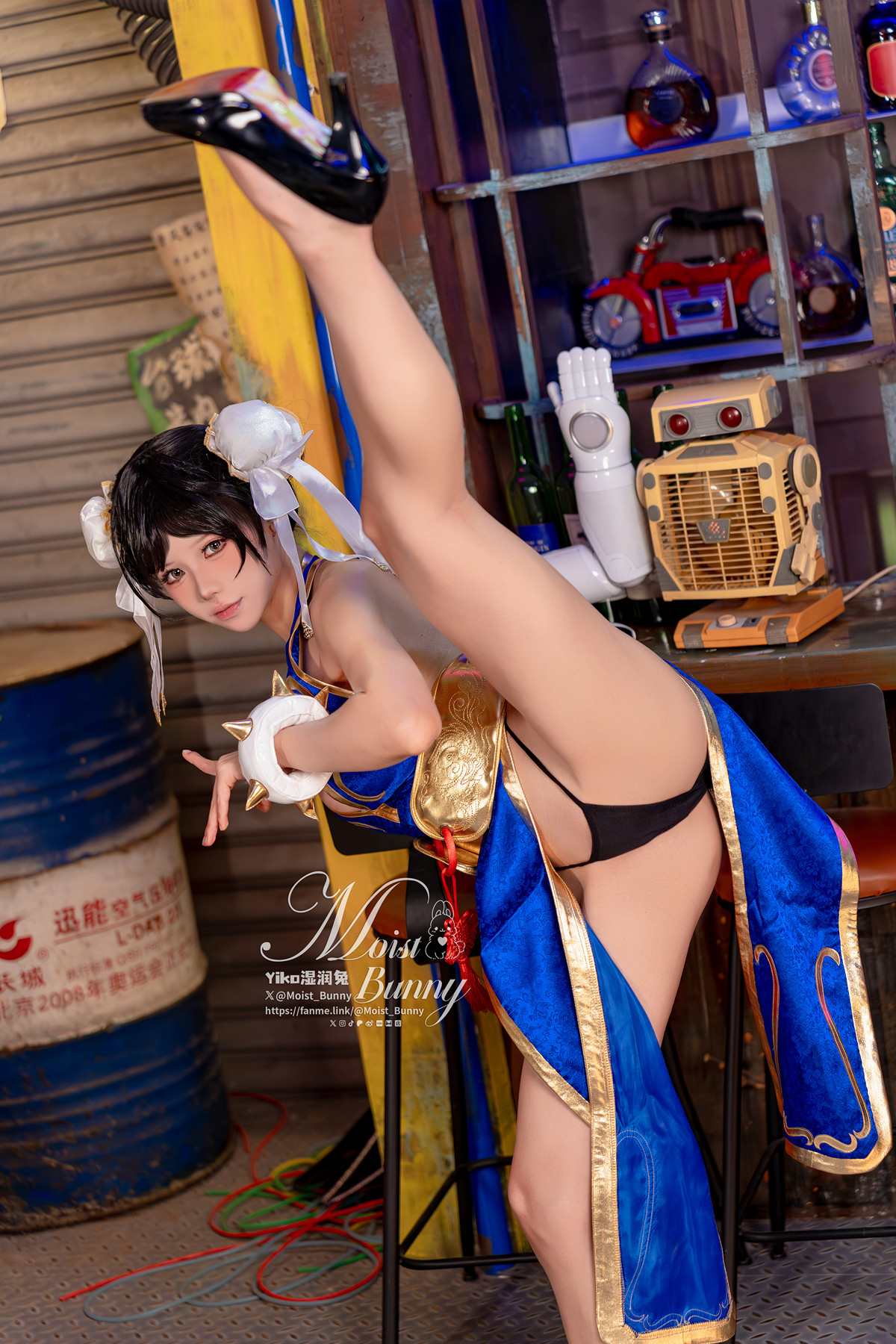 Cosplay 黏黏团子兔 – 2月作品『街霸-春丽』桃花中式 Set.01