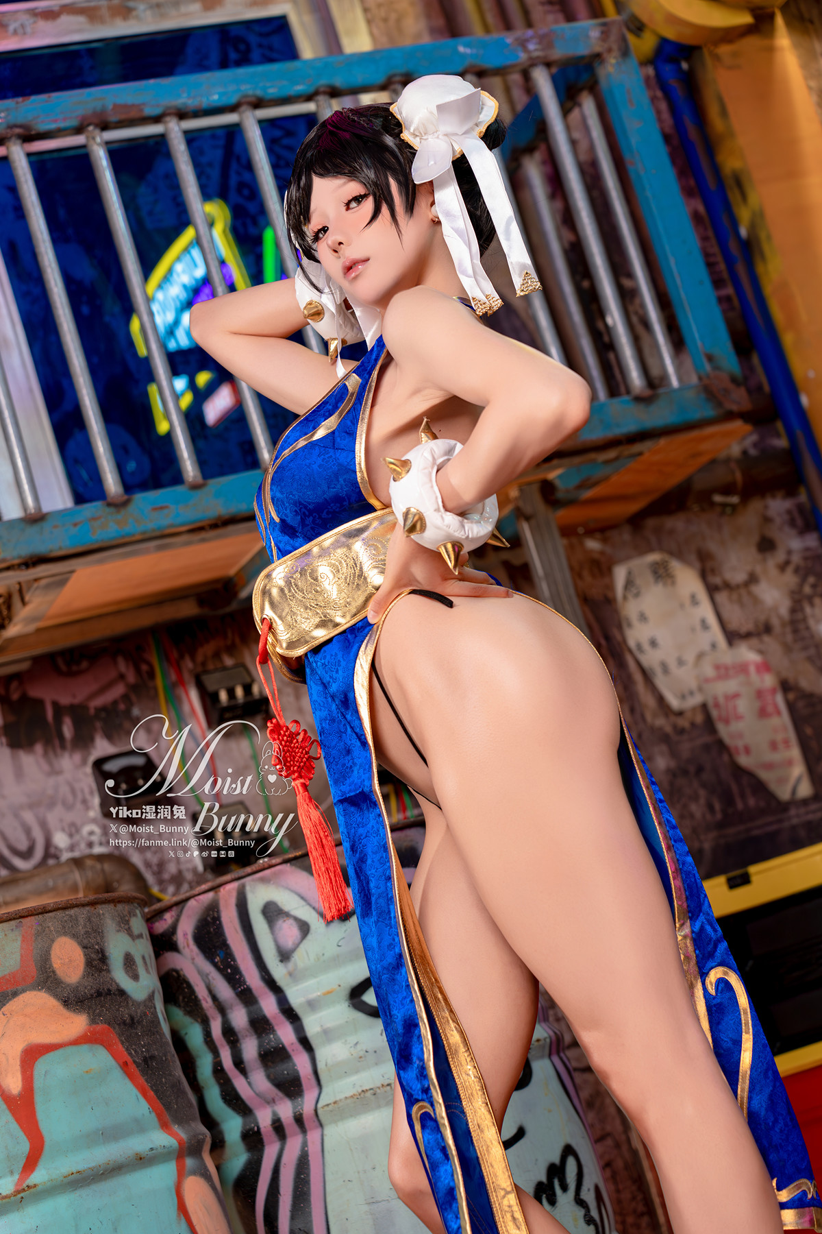 Cosplay 黏黏团子兔 – 2月作品『街霸-春丽』桃花中式 Set.01