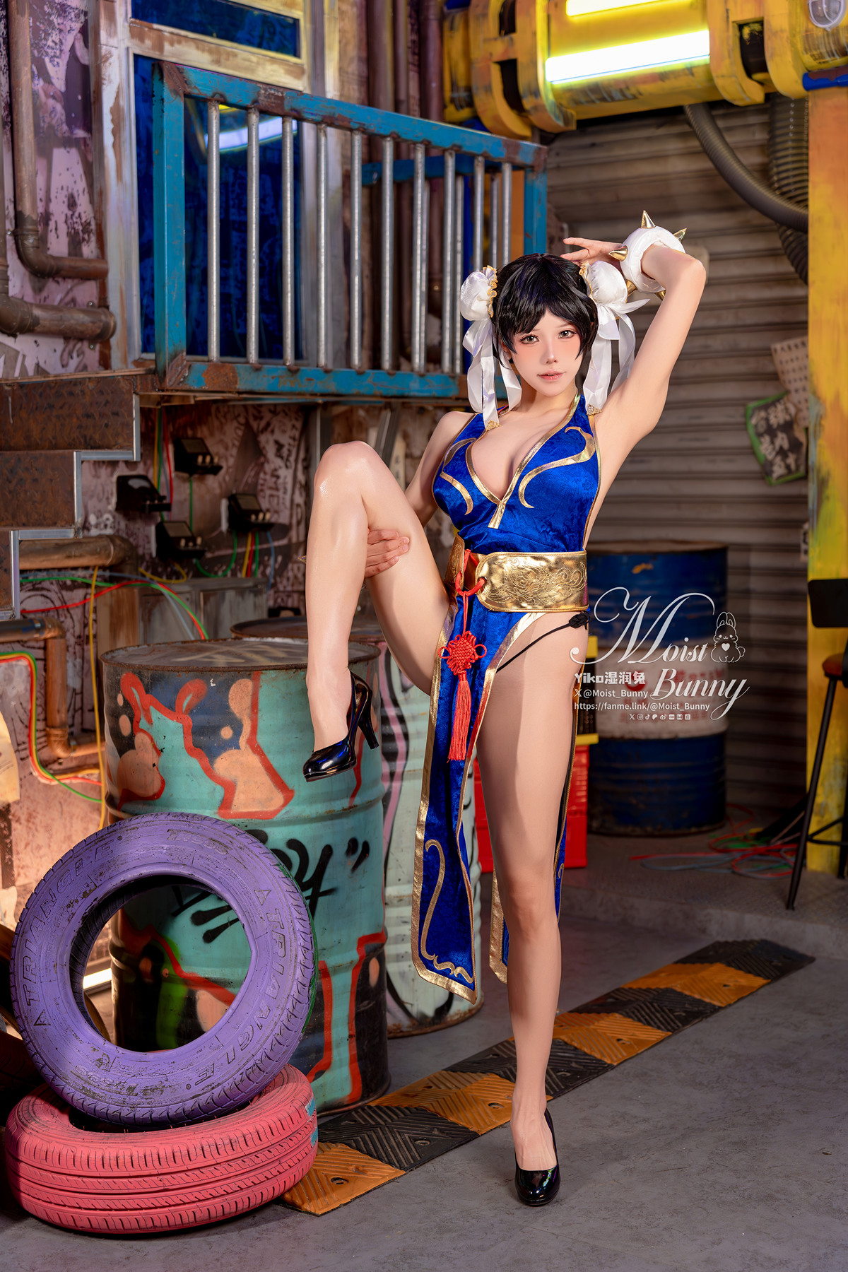 Cosplay 黏黏团子兔 – 2月作品『街霸-春丽』桃花中式 Set.01