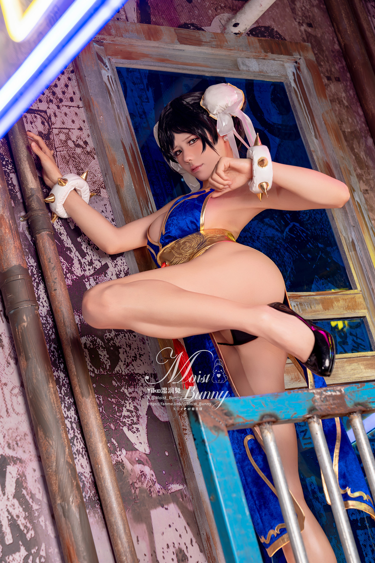 Cosplay 黏黏团子兔 – 2月作品『街霸-春丽』桃花中式 Set.01