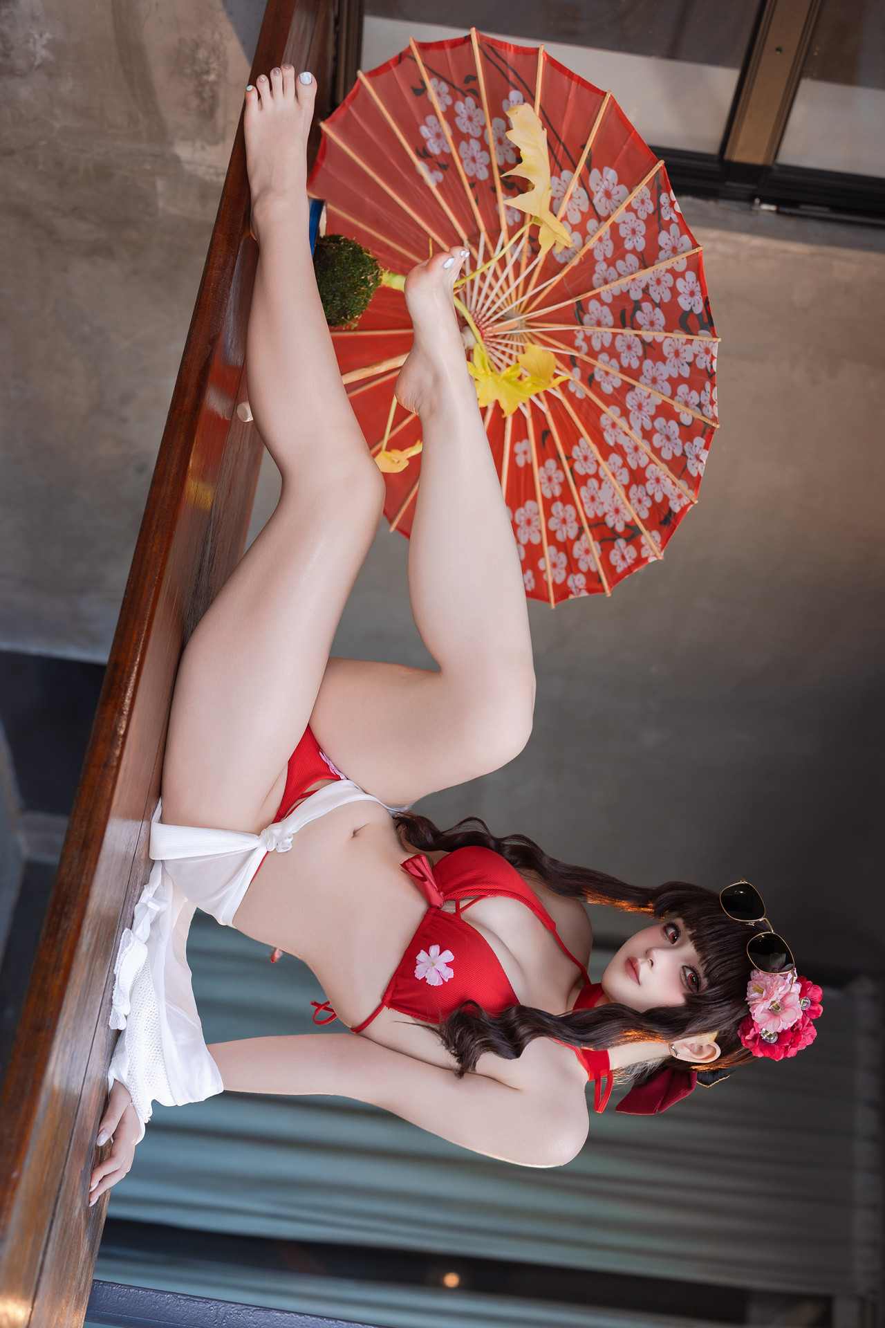 Cosplay 屿鱼 – 樱花泳装 Set.01