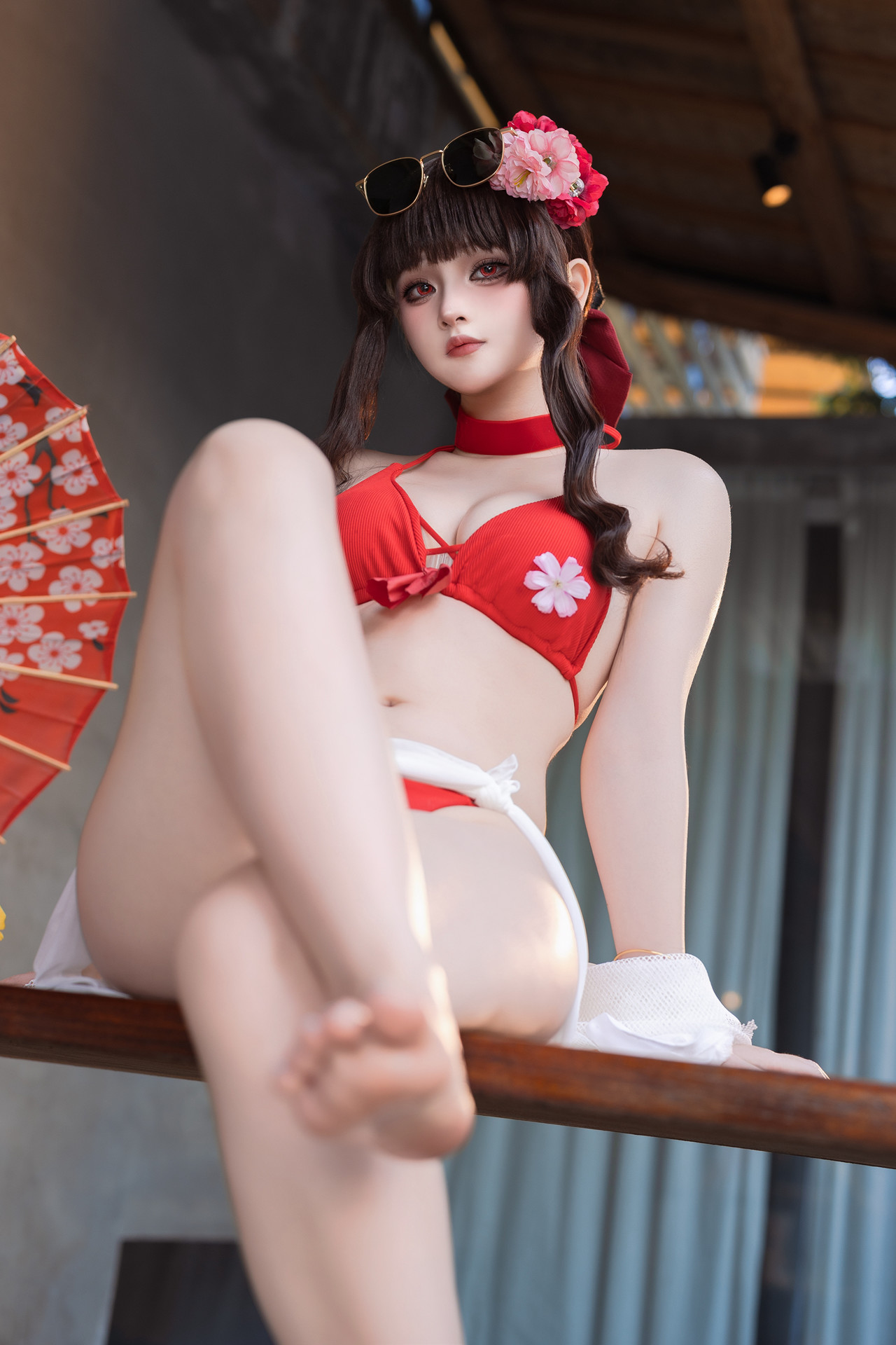 Cosplay 屿鱼 – 樱花泳装 Set.01