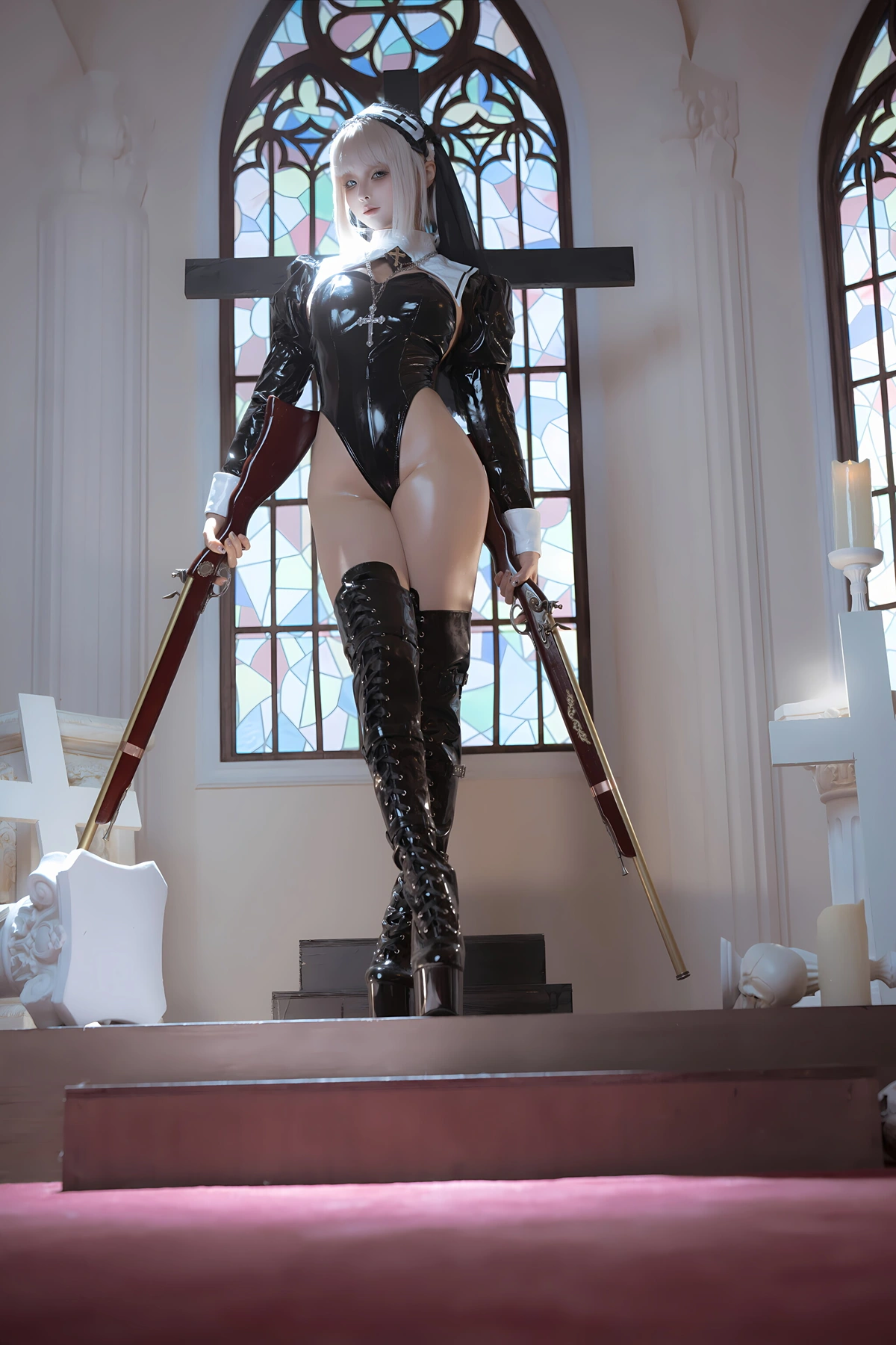 Cosplay 蠢沫沫Chunmomo – 黑修女 Set.02